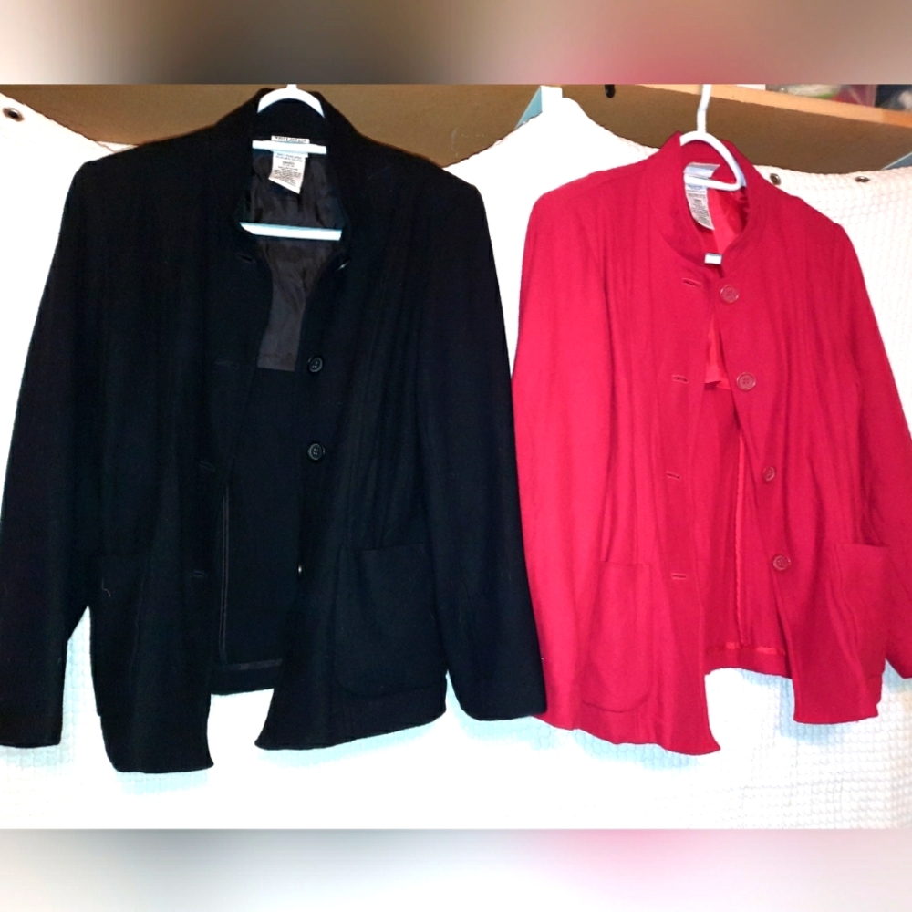 Vintage White Stag Womens Black & Red Stretch Blazer Bundle small